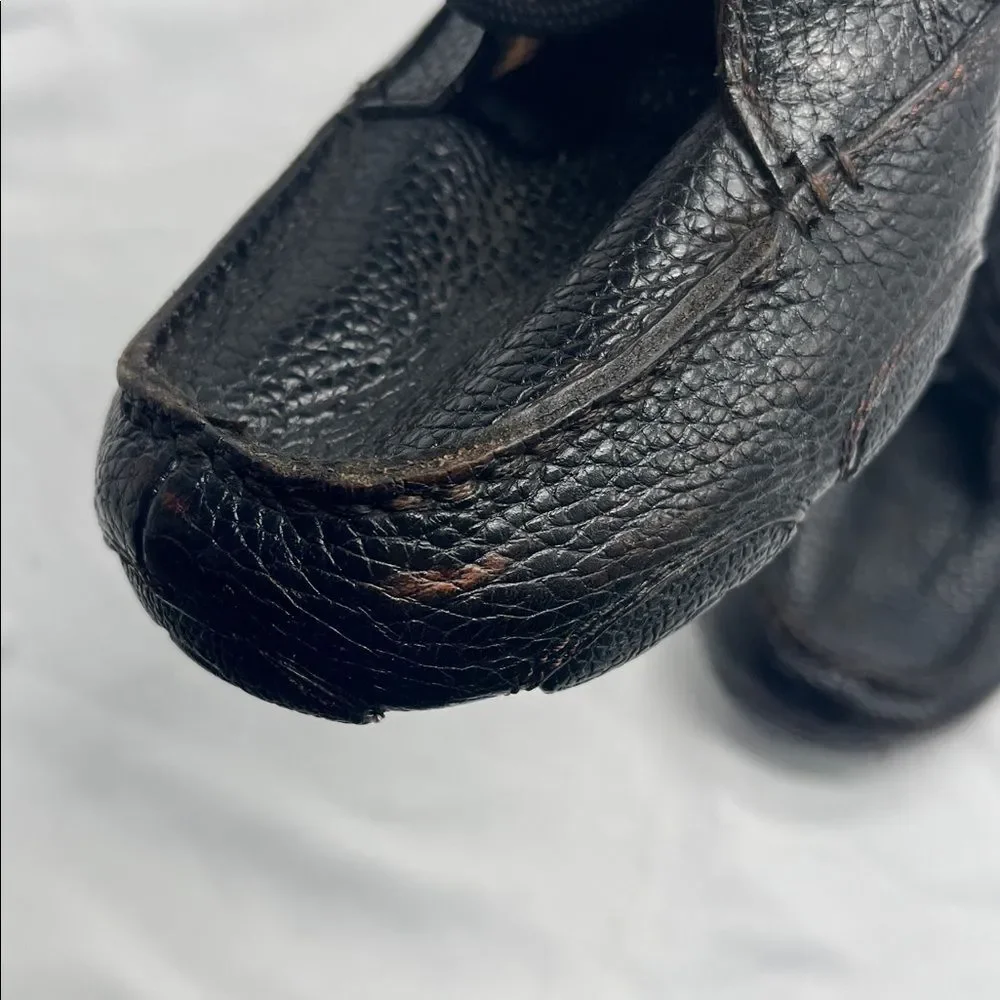 Leather Twisted X Black Lace Up Chukka Driving Mocs Boots